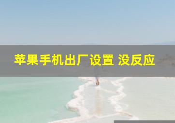 苹果手机出厂设置 没反应